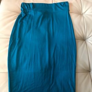 Turquoise Midi Skirt